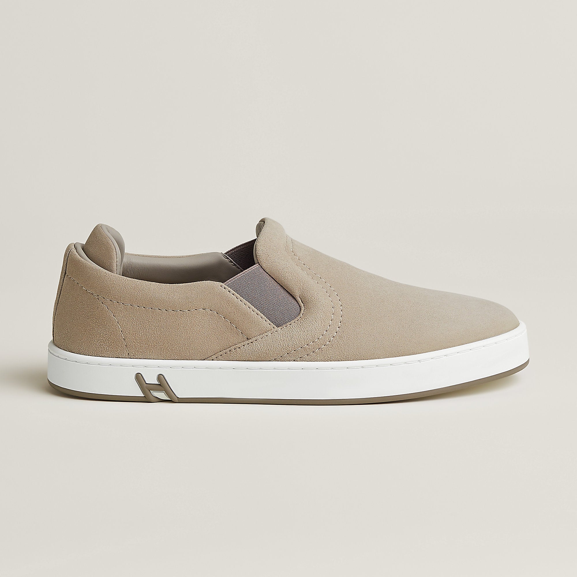  Hermes Lucky Slip On Sneaker Beige Galet