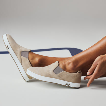  Hermes Lucky Slip On Sneaker Beige Galet