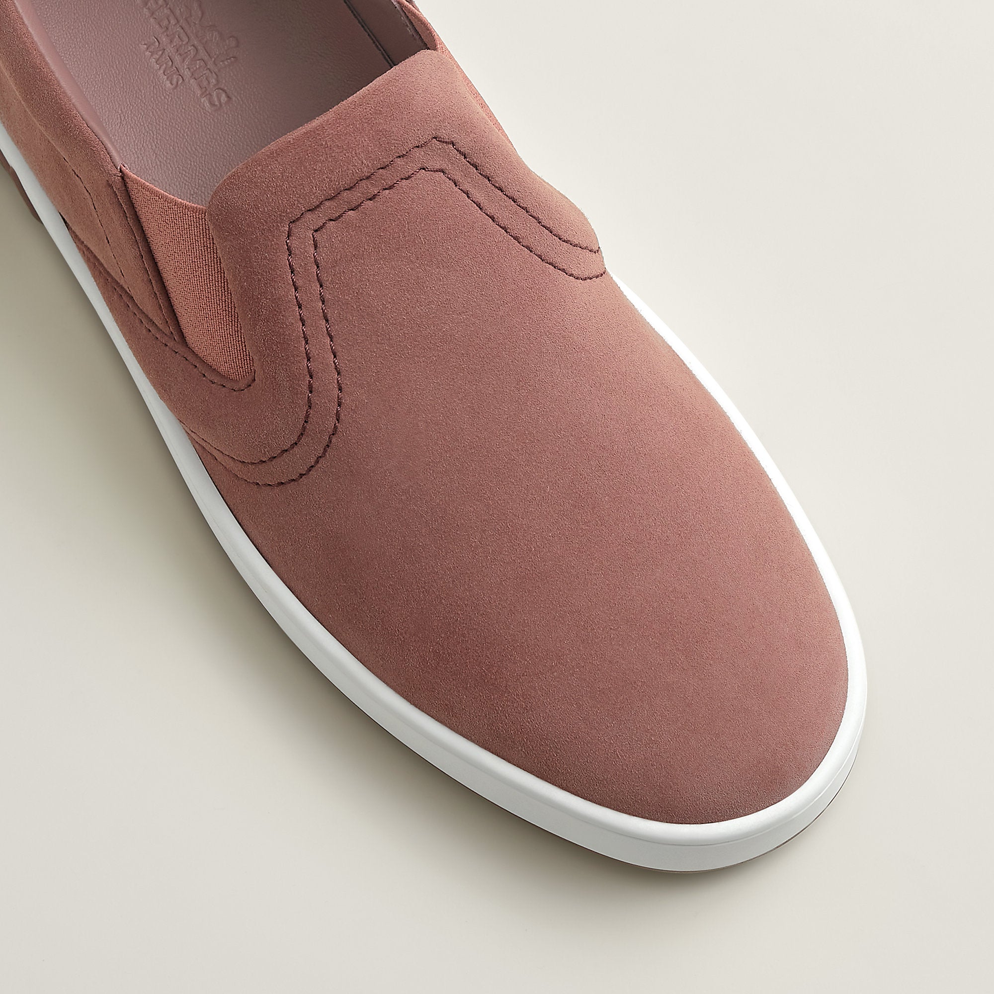  Hermes Lucky Slip On Sneaker Rose Antique