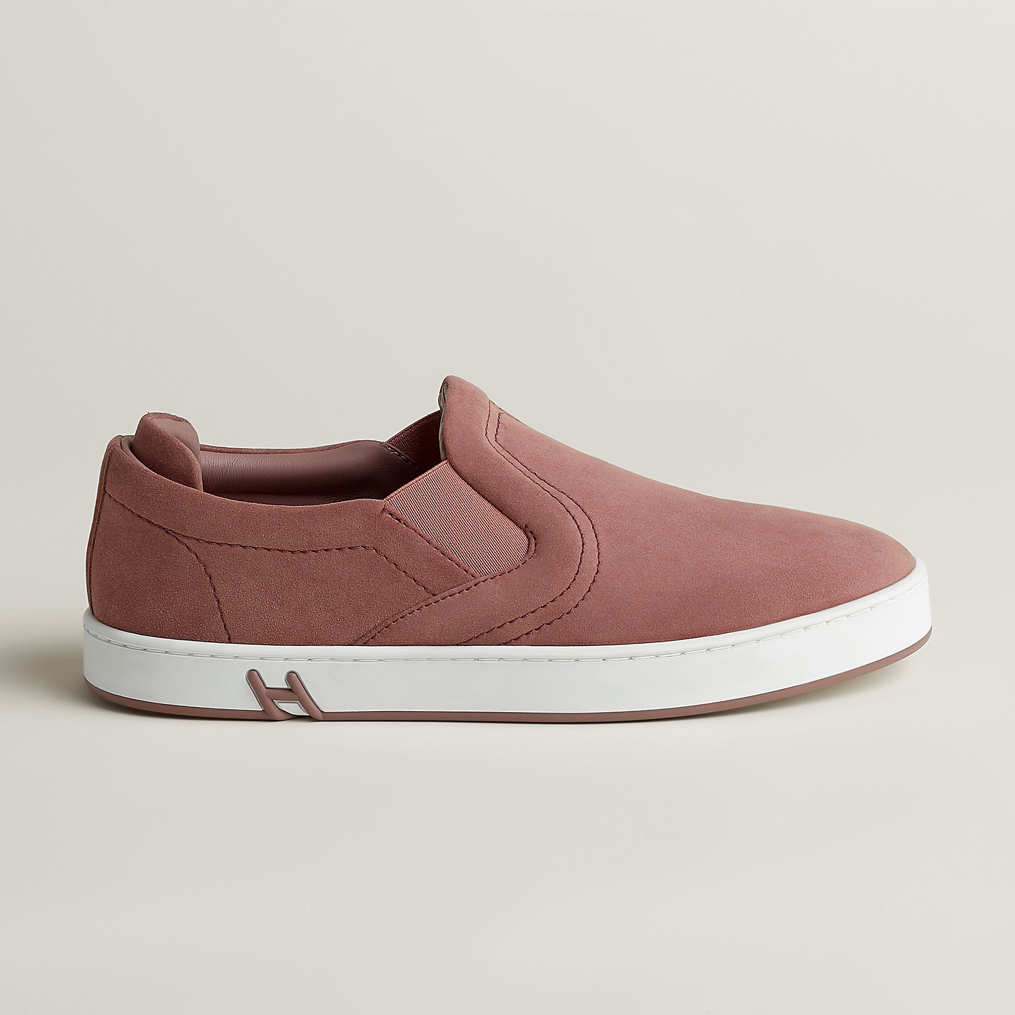  Hermes Lucky Slip On Sneaker Rose Antique