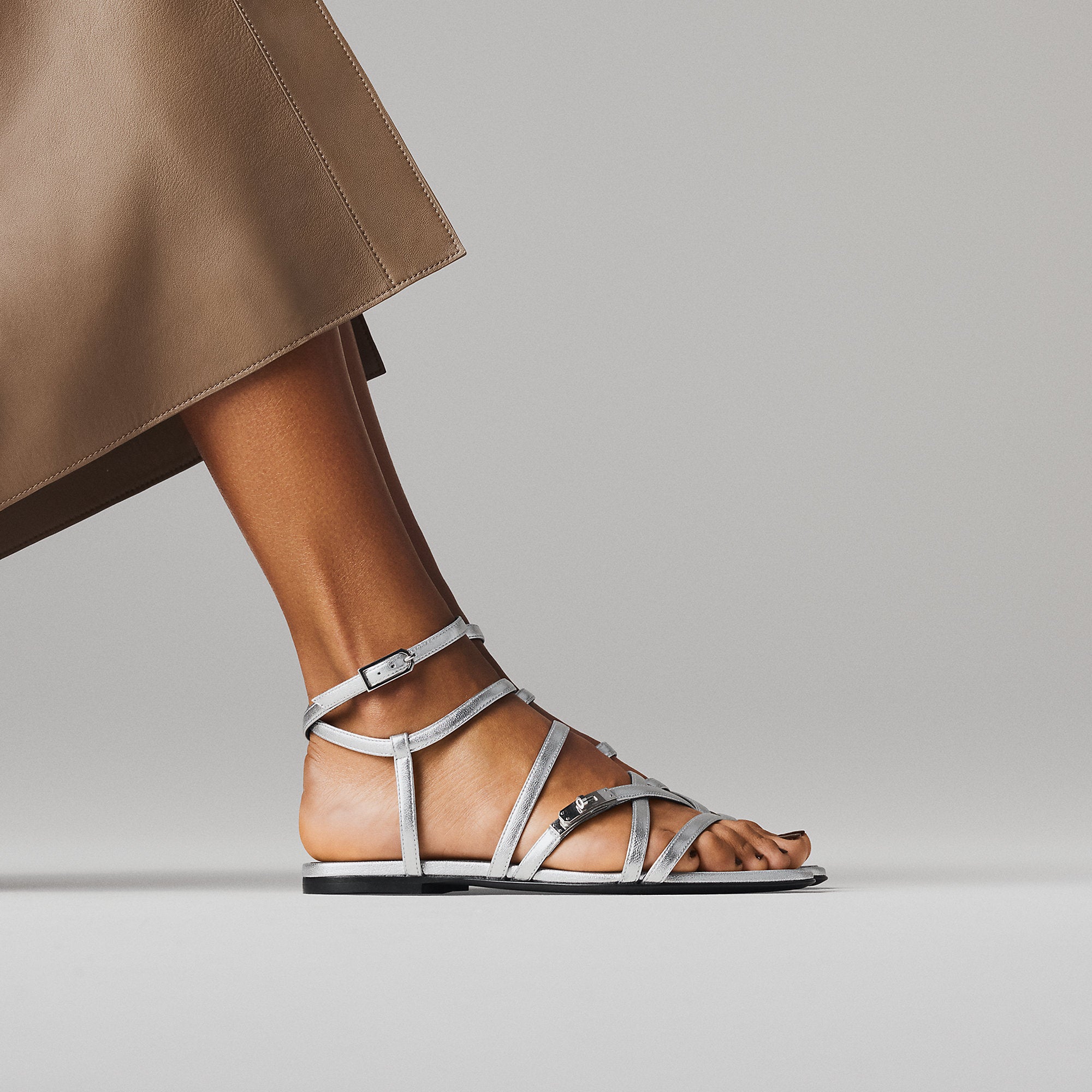  Hermes Lullaby Sandal Gris Argent