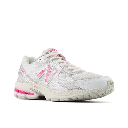 New Balance 860v2 Nb 103 White with Pink Heat and Silver Metallic