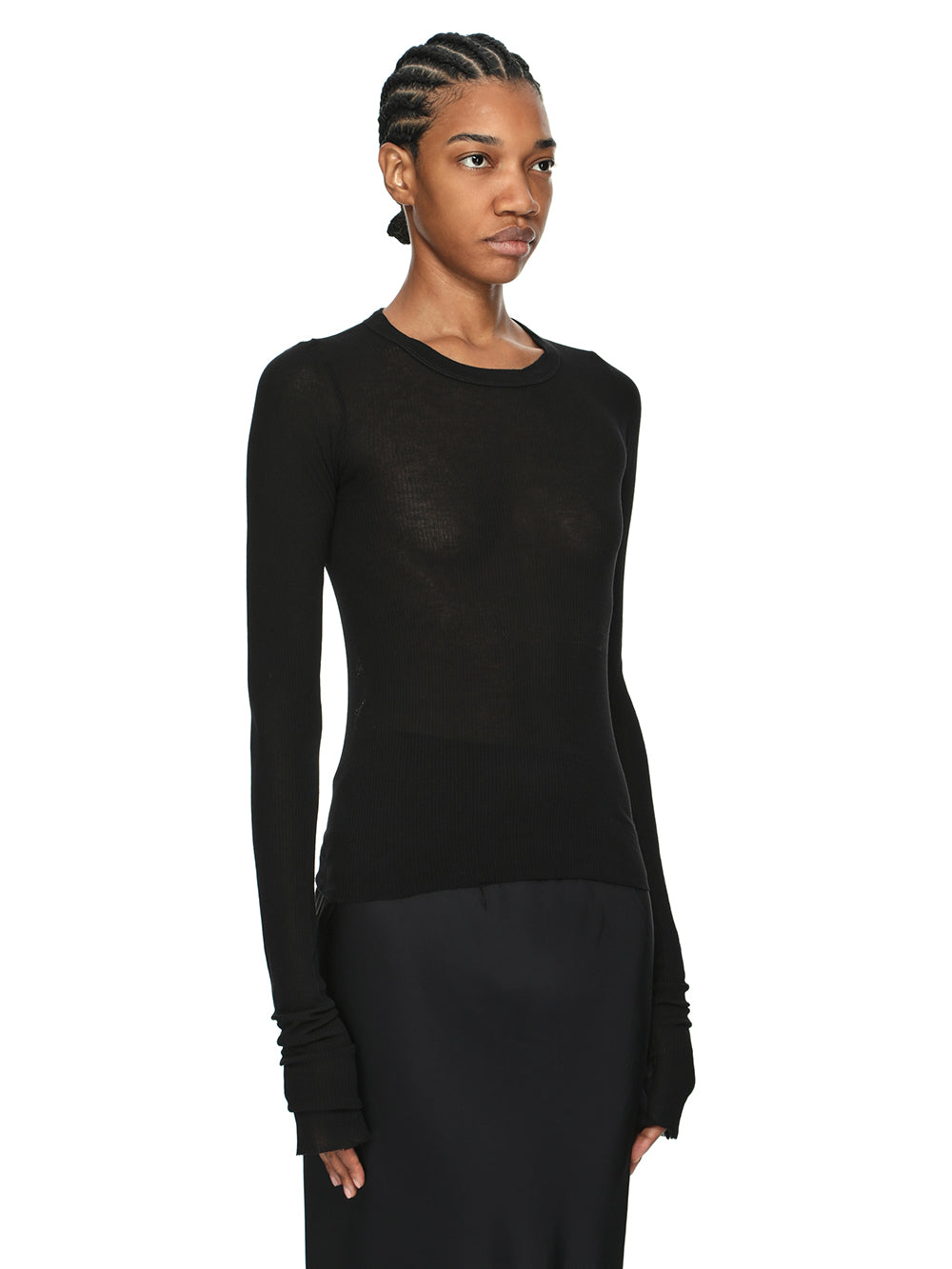 Rick Owens Cropped Rib LS T