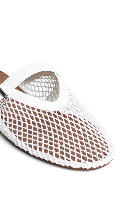 Alaïa Flat Mules In Fishnet