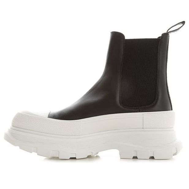 Alexander McQueen Tread Slick Chelsea Boot Black White