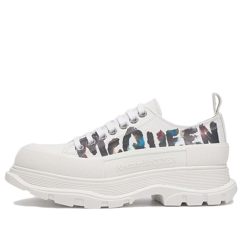 Alexander McQueen Tread Slick Low Lace Up White Grafitti