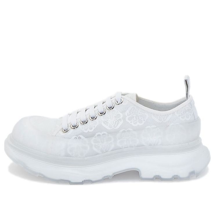 Alexander McQueen Tread Slick Low Lace Up White Transparent (Women's)