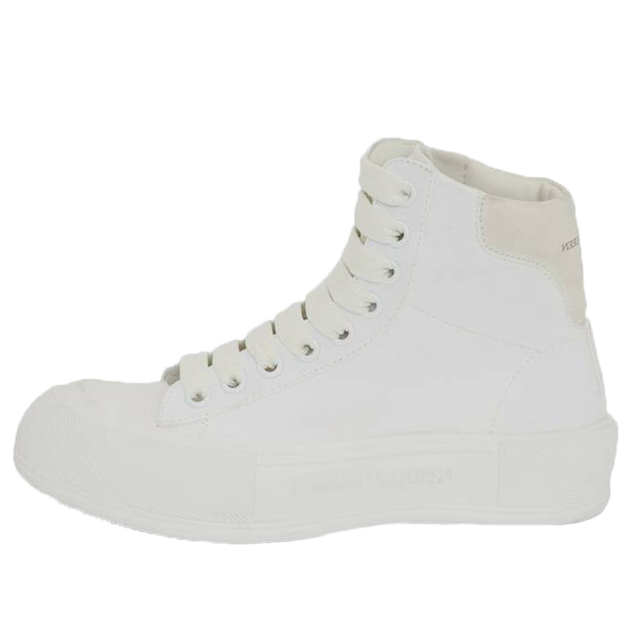 Alexander McQueen Deck Plimsoll High Top Sneaker Optical White (Women's)