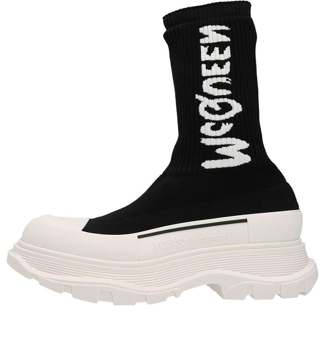 Alexander McQueen Logo Intarsia Chunky Sock Sneaker Black Ice (Women's)