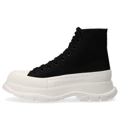 Alexander McQueen Tread Slick Lace Up Boot Black White