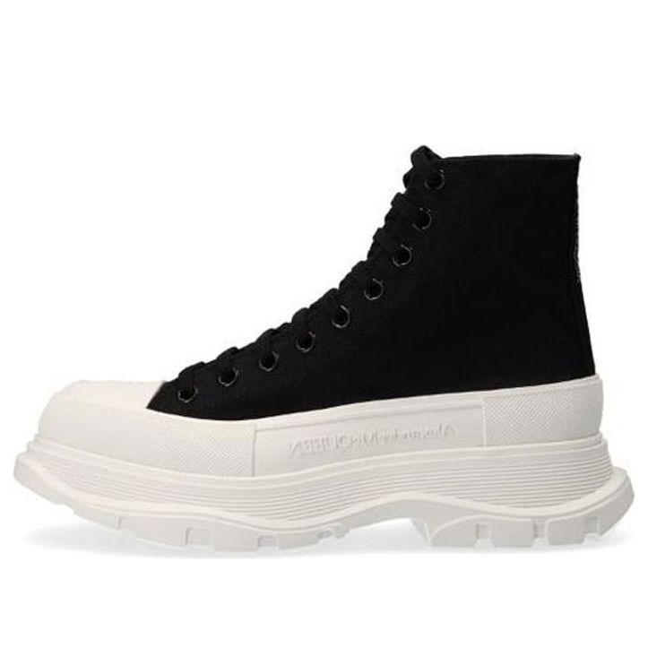 Alexander McQueen Tread Slick Lace Up Boot Black White