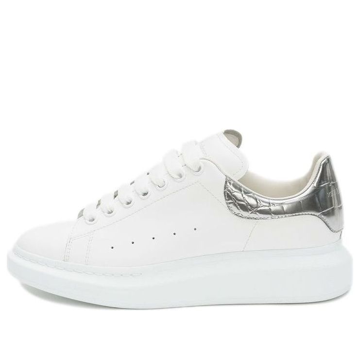 Alexander McQueen Oversized White Silver Croco