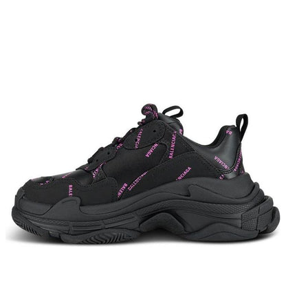 Balenciaga Triple S Allover Logo Black Pink (Women's)