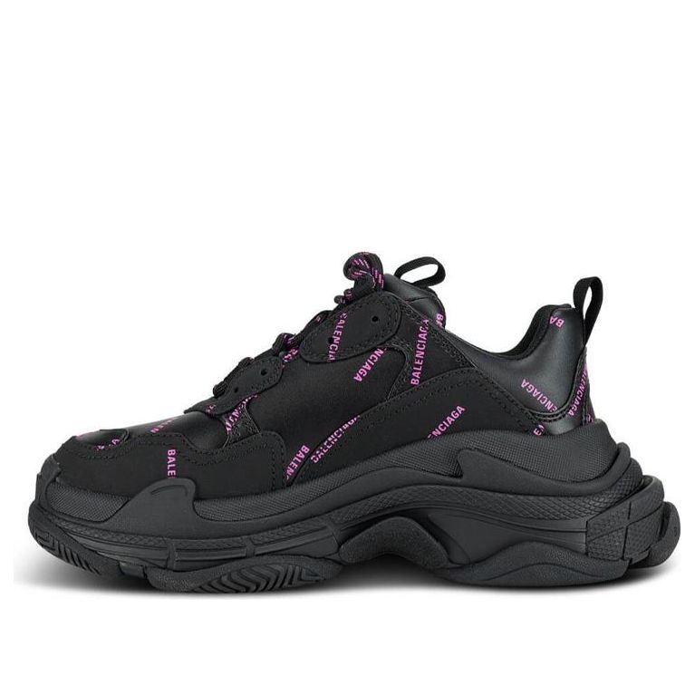 Balenciaga Triple S Allover Logo Black Pink (Women's)