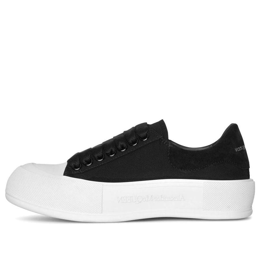 Alexander McQueen Deck Skate Plimsoll Lace-Up Black White (Women's)