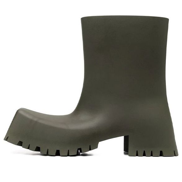 Balenciaga Trooper Rubber Boot Dark Green