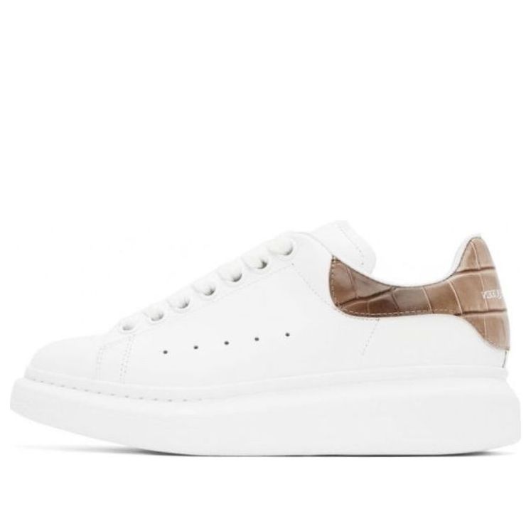 Alexander McQueen Oversized White Burnt Pink Croc (Women's)