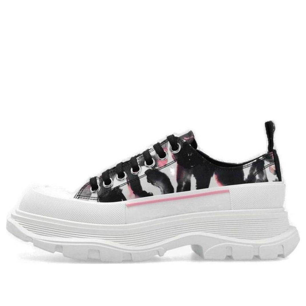 Alexander McQueen Watercolour Graffiti Tread Slick White Black Pink (Women's)