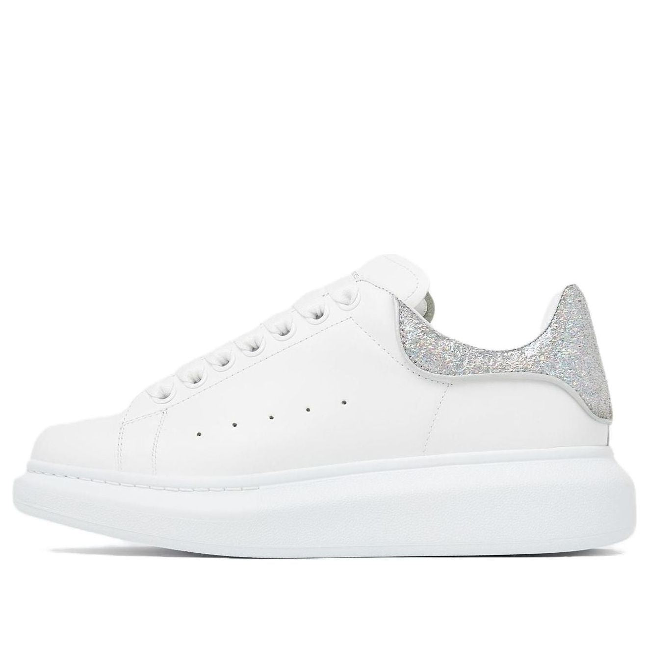 Alexander McQueen Oversized White Silver Glitter (Women's)