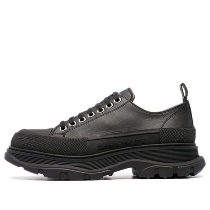 Alexander McQueen Tread Slick Low Lace Up Leather Triple Black