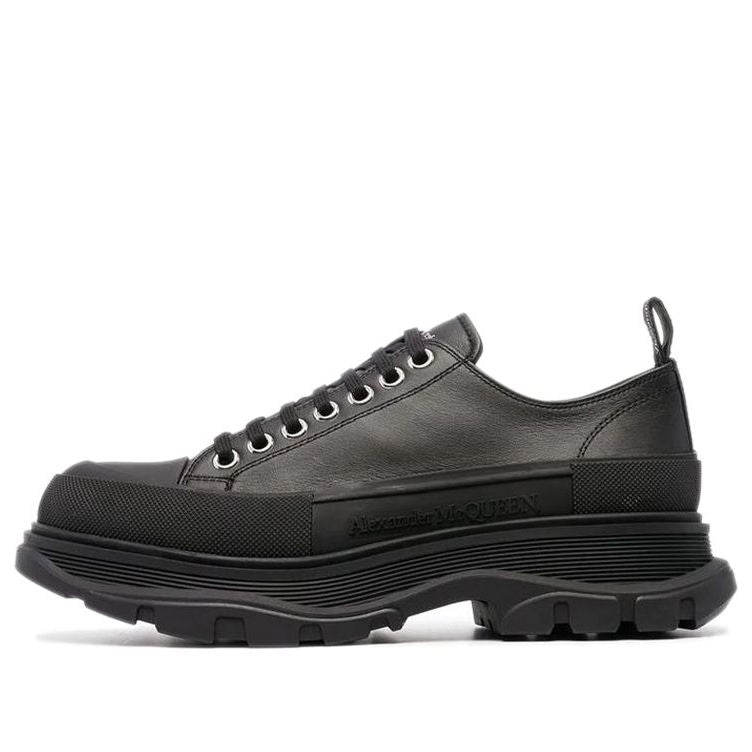 Alexander McQueen Tread Slick Low Lace Up Leather Triple Black