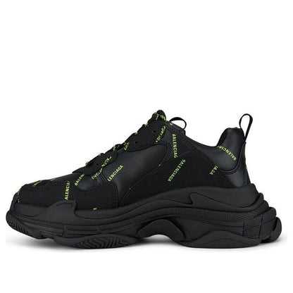 Balenciaga Triple S Allover Logo Black Green