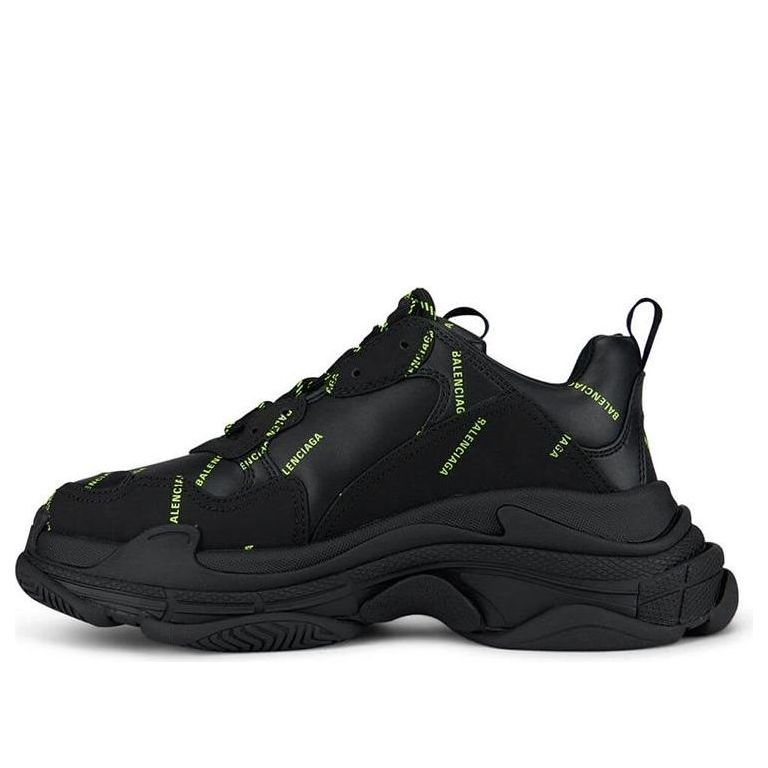 Balenciaga Triple S Allover Logo Black Green