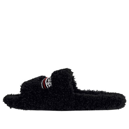 Balenciaga Furry Slide Black White (Women's)