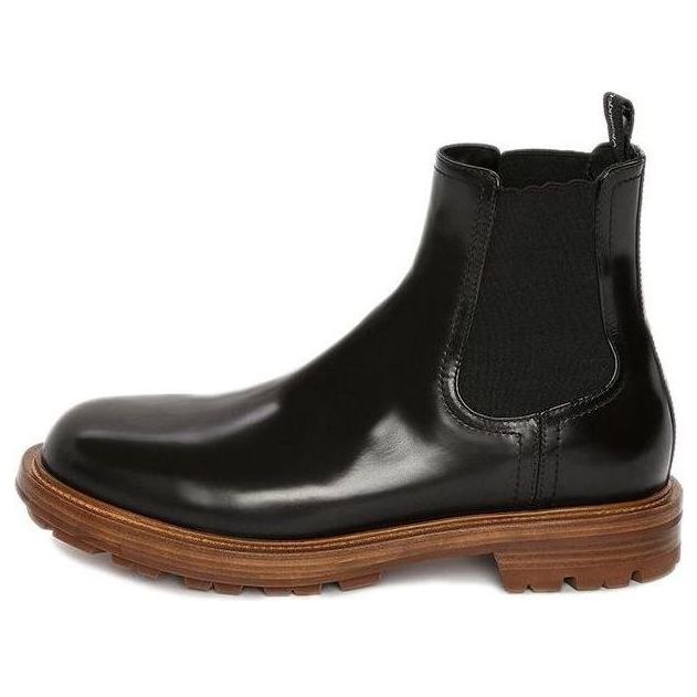 Alexander McQueen Leather Chelsea Boots Black Brown