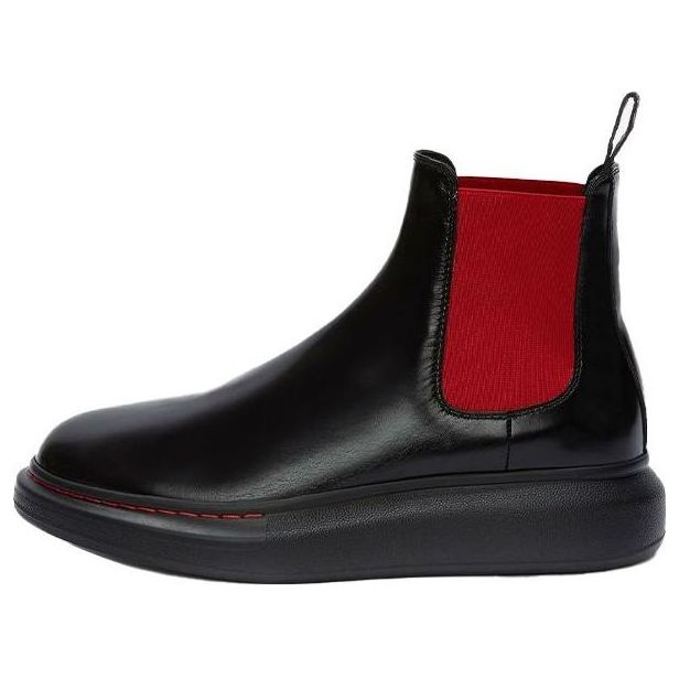 Alexander McQueen Hybrid Chelsea Boot Black Red