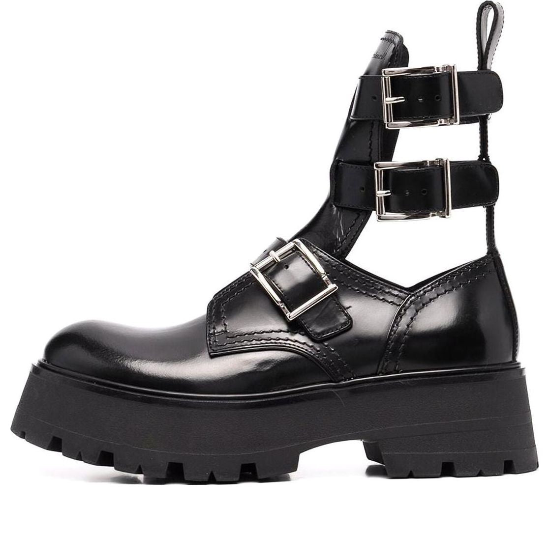 Alexander McQueen Buckled Ankle Boot Black (Women's)