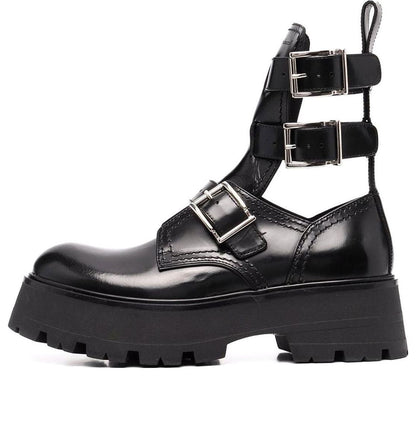 Alexander McQueen Buckled Ankle Boot Black (Women's)