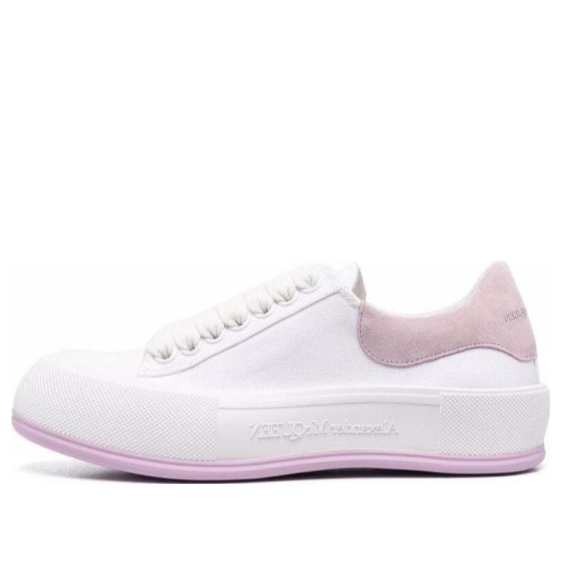 Alexander McQueen Deck Skate Plimsoll Lace-Up White Pink (Women's)