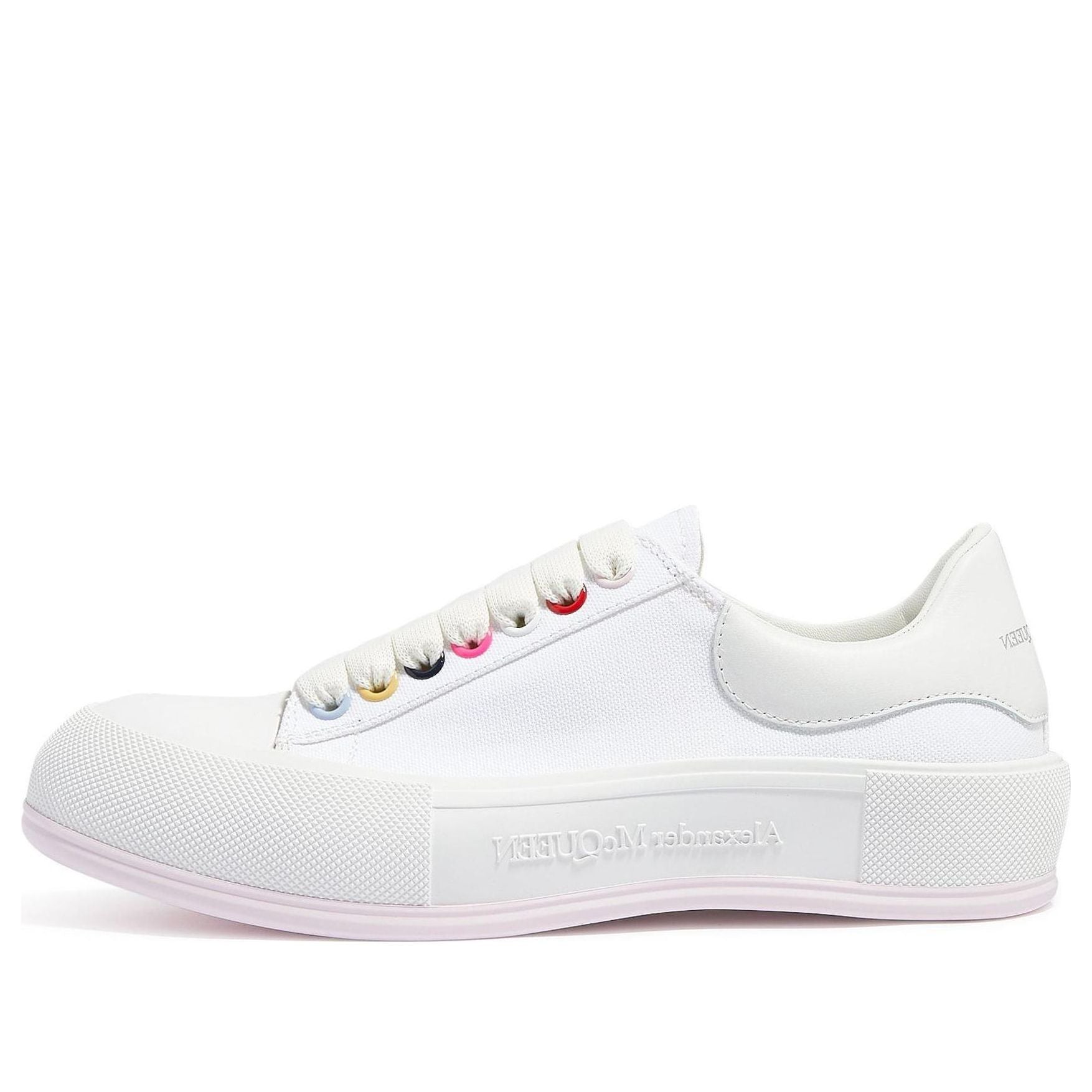 Alexander McQueen Deck Skate Plimsoll Lace-Up White Multi (Women's)