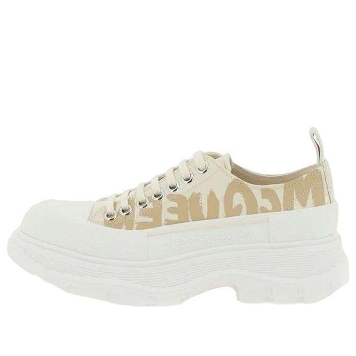 Alexander McQueen Tread Slick Low Lace Up Beige (Women's)