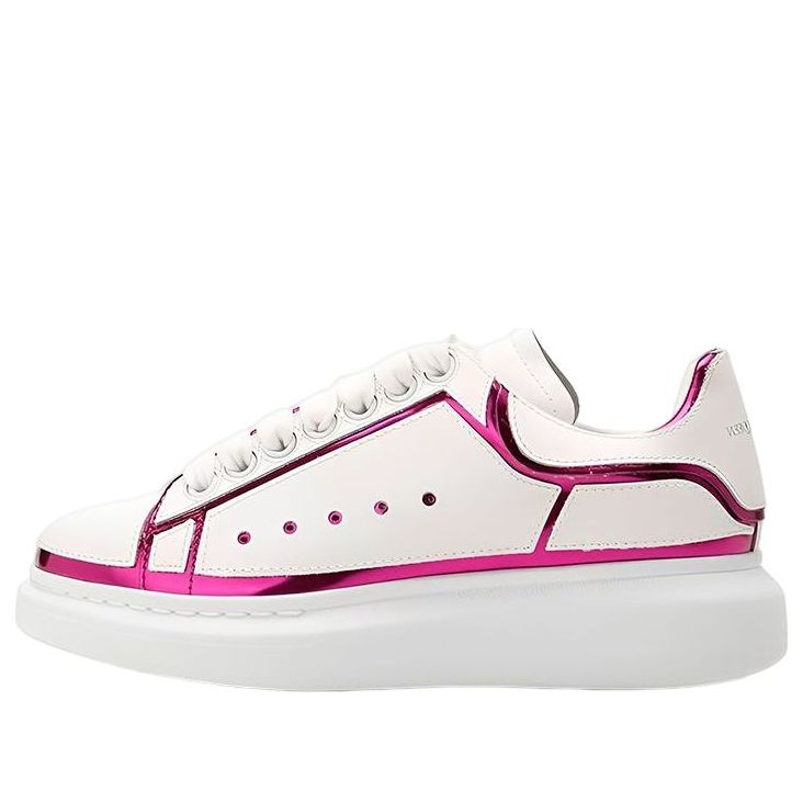 Alexander McQueen Oversized White Printer Pink Trim (Women's)