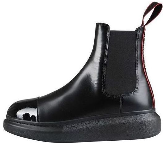 Alexander McQueen Hybrid Chelsea Boot Black Red Detail