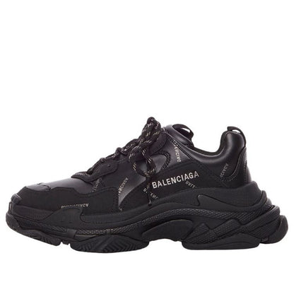 Balenciaga Triple S AllOver Logo Black Grey Leather Free