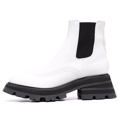 Alexander McQueen Wander Chelsea Boots White Black (Women's)