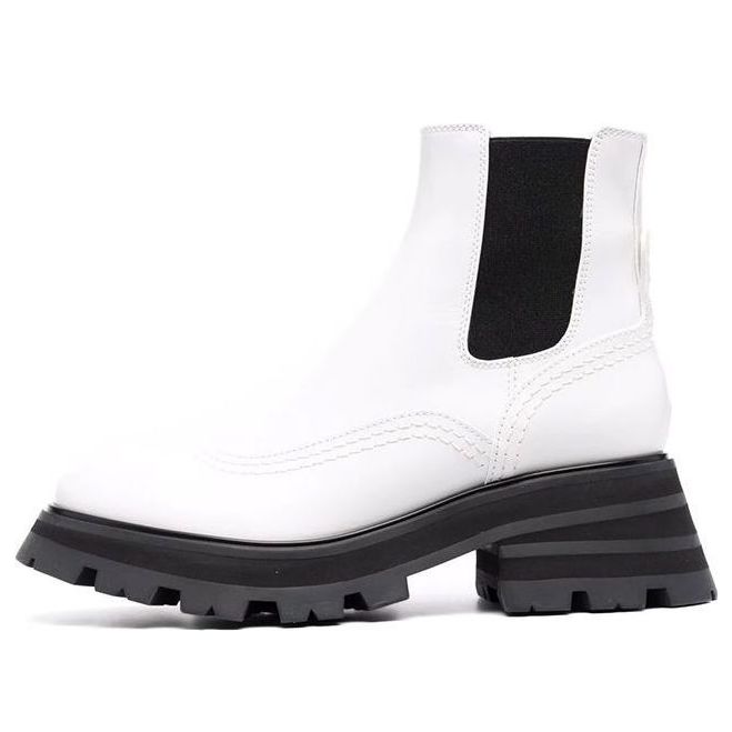 Alexander McQueen Wander Chelsea Boots White Black (Women's)