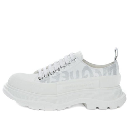 Alexander McQueen Tread Slick Low Lace Up Graffiti White Silver (Women's)