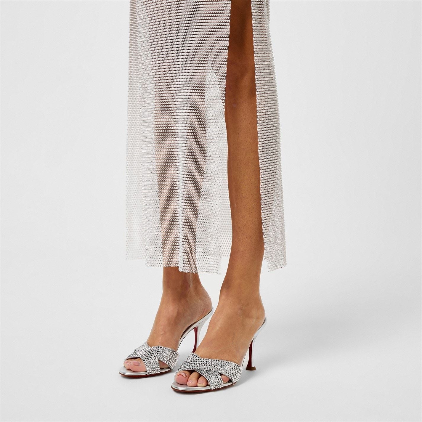  Mariza Is Back Embellished 85mm Leather Mules Version Silver