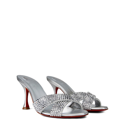  Mariza Is Back Embellished 85mm Leather Mules Version Silver