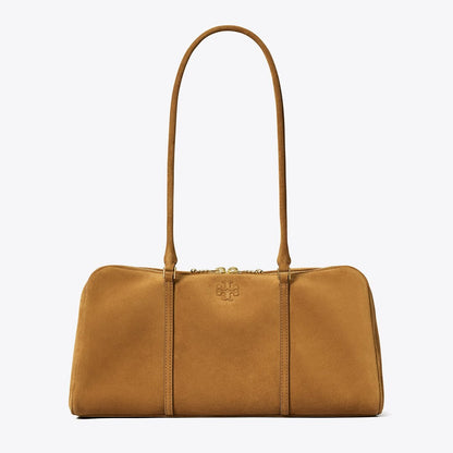 Tory Burch Marshmallow Suede Satchel CHICORY BROWN