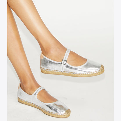 Tory Burch Mary Jane Espadrille SILVER / GRAY / NATURAL
