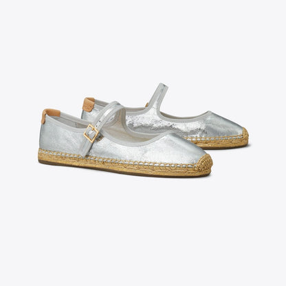 Tory Burch Mary Jane Espadrille SILVER / GRAY / NATURAL