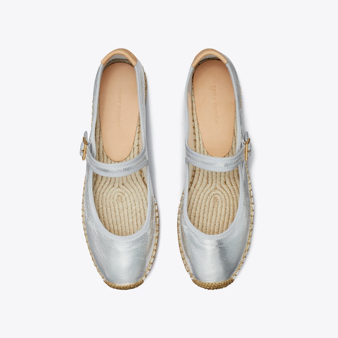 Tory Burch Mary Jane Espadrille SILVER / GRAY / NATURAL