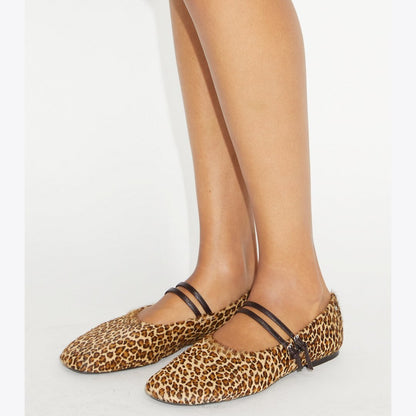 Tory Burch Mary Jane Two-Band Ballet LEOPARD MULTI