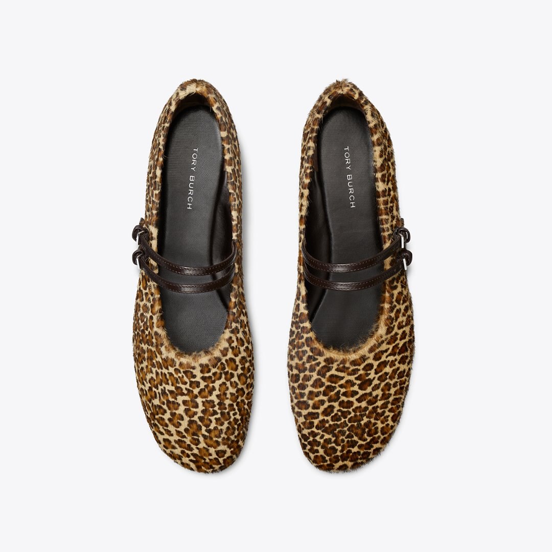 Tory Burch Mary Jane Two-Band Ballet LEOPARD MULTI