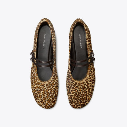 Tory Burch Mary Jane Two-Band Ballet LEOPARD MULTI